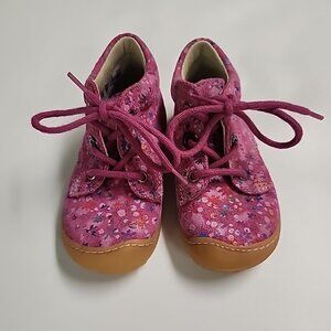 Pepino By Ricosta Cory Girls Floral Suede Leather Ankle Boots NWT SZ 4.5-5